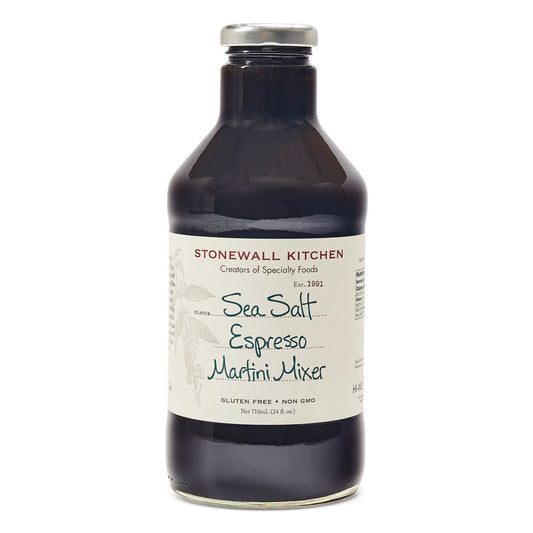 Stonewall Kitchen Sea Salt Espresso Martini Mixer, 24 fl oz bottle showing the original label