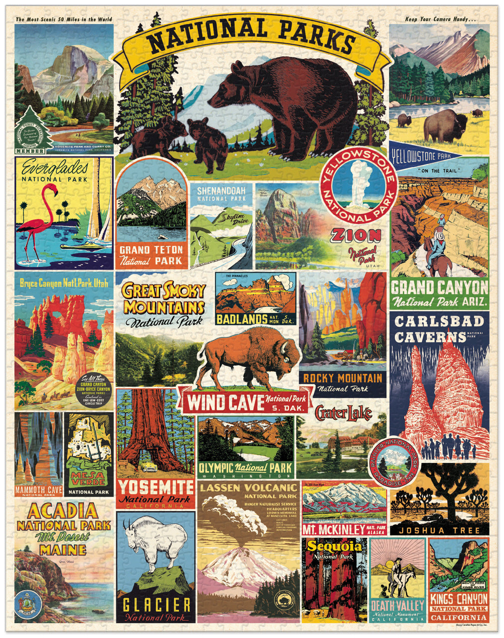 Vintage Style Puzzle - National Parks